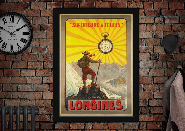 Longines Swiss Watches Vintage Style Poster