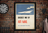 GPO Quickest Way by Air Mail Poster