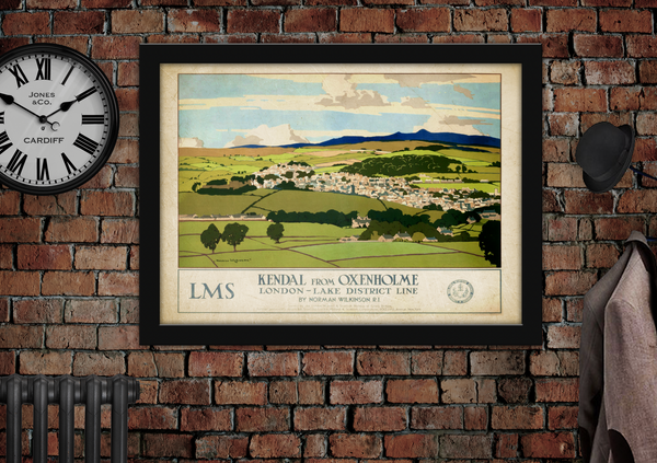 Kendal from Oxenholme LMS Vintage Style Railway Poster