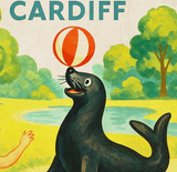 Visit Victoria Park Cardiff Vintage Style Advertising Poster