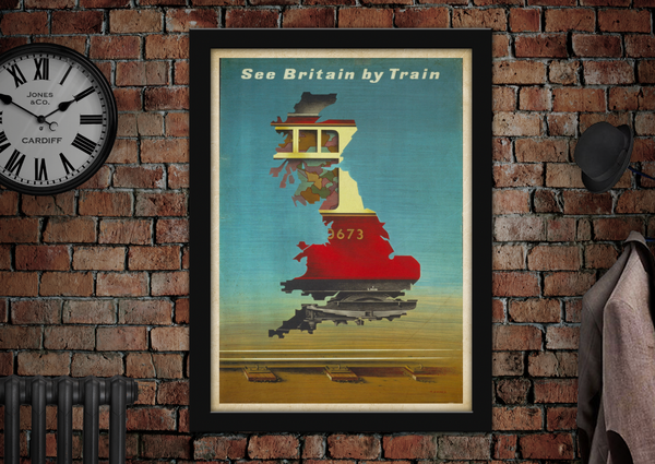 See Britain by Train Vintage Style Railway Poster
