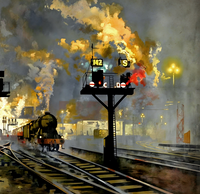 Service by Night British Railways Poster by Shepherd 2