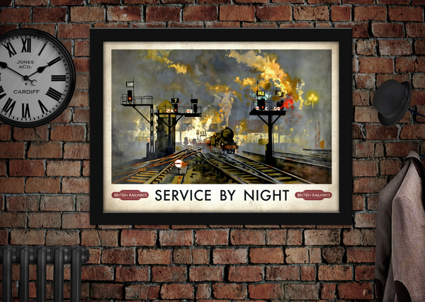 Service by Night British Railways Poster by David Shepherd