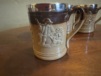 Set of Four Doulton Lambeth Harvestware Tankard Cups c1897
