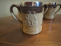 Set of Four Doulton Lambeth Harvestware Tankard Cups c1897