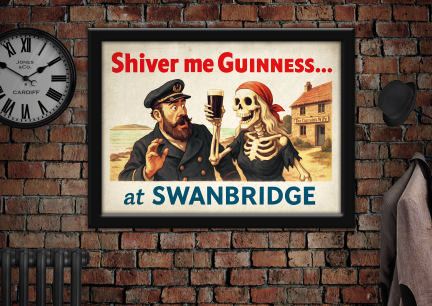 Shiver Me Guinness Swanbridge Sully Penarth Vintage Style Advertising Poster
