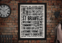 St Briavels Town Art Poster Print