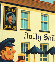 The Jolly Sailor Newton Porthcawl Vintage Advertising Poster