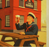 The Red House Pub Grangetown Cardiff Vintage Advertising Poster