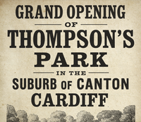 Thompson Park Grand Opening Cardiff Vintage Style Poster