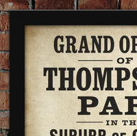 Thompson Park Grand Opening Cardiff Vintage Style Poster