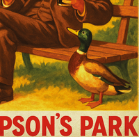 Thompson's Park Cardiff Reading Book Vintage Style Advertising Poster