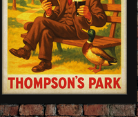 Thompson's Park Cardiff Reading Book Vintage Style Advertising Poster