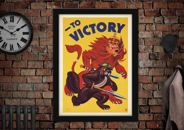 To Victory British Wartime Commonwealth Canada Army Propaganda Poster