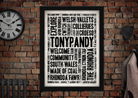 Tonypandy Town Art Poster Print