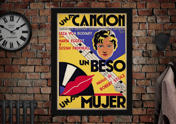 Una Cancion Un Beso Una Mujer Vintage Movie Poster