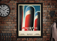 United States Lines AM Cassandre Vintage Style Poster