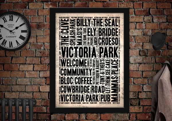 Victoria Park Cardiff City Art Poster Print