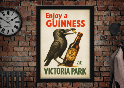 Victoria Park Cardiff Enjoy a Guinness Vintage Style Advertising Poster