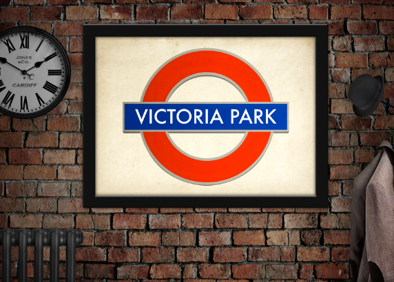 Victoria Park Cardiff Underground Vintage Advertising Poster