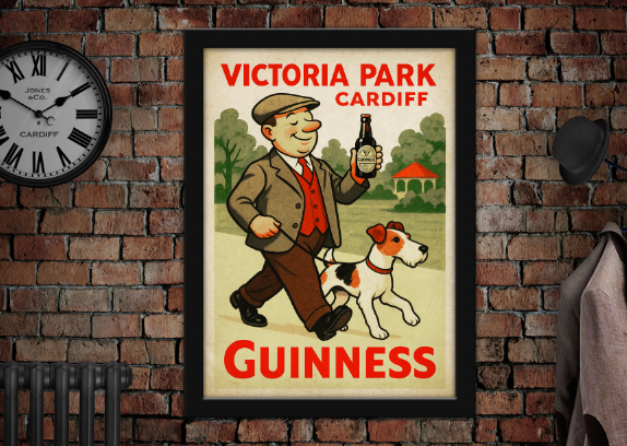 Victoria Park Dog Walk Vintage Guinness Advertising Poster