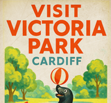 Visit Victoria Park Cardiff Vintage Style Advertising Poster