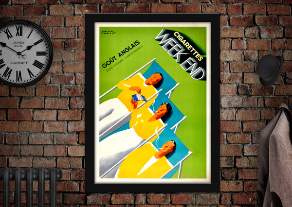 Week End Cigarettes Vintage Style Smoking Advertising Poster by Paul Colin