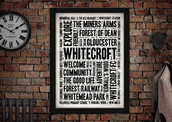 Whitecroft Gloucester Town Art Poster Print