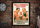 Wm. Hancock & Co. Extra Strength Cardiff Vintage Style Drinks Advertising Poster