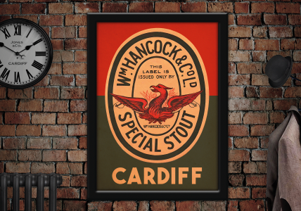 Wm. Hancock & Co. Special Stout Cardiff Vintage Style Drinks Advertising Poster