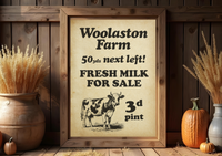 Woolaston Farm Fresh Milk Poster