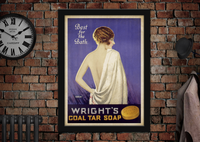 Wrights Coal Tar Soap Vintage Poster