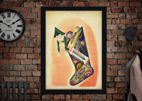 Wrigleys Chewing Gum Stocking Christmas Vintage Style Poster