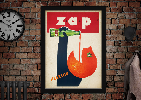 Zap Heerlijk Orange Vintage Style Drinks Poster