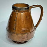 Doulton Lambeth Copper Ware Riveted Jug with Silver Rim