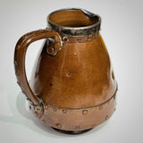 Doulton Lambeth Copper Ware Riveted Jug with Silver Rim