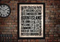 Burntisland Letter Press Style Poster