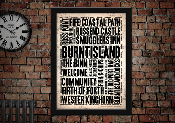 Burntisland Letter Press Style Poster