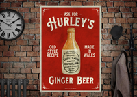 Newport Hurlerys Ginger Beer Vintage Style Poster