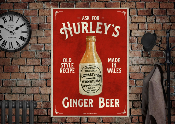Newport Hurlerys Ginger Beer Vintage Style Poster