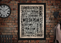 Welsh Mountains Letter Press Style Poster
