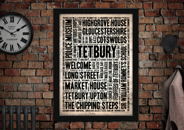 Tetbury English Towns Letter Press Style Poster
