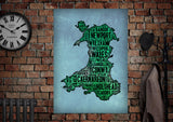 Places of Wales Poster Blue Background